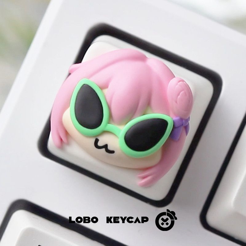 Cute Pink Hair Anime Girl Resi - đánh giá và giá Gaming Console With Keyboard