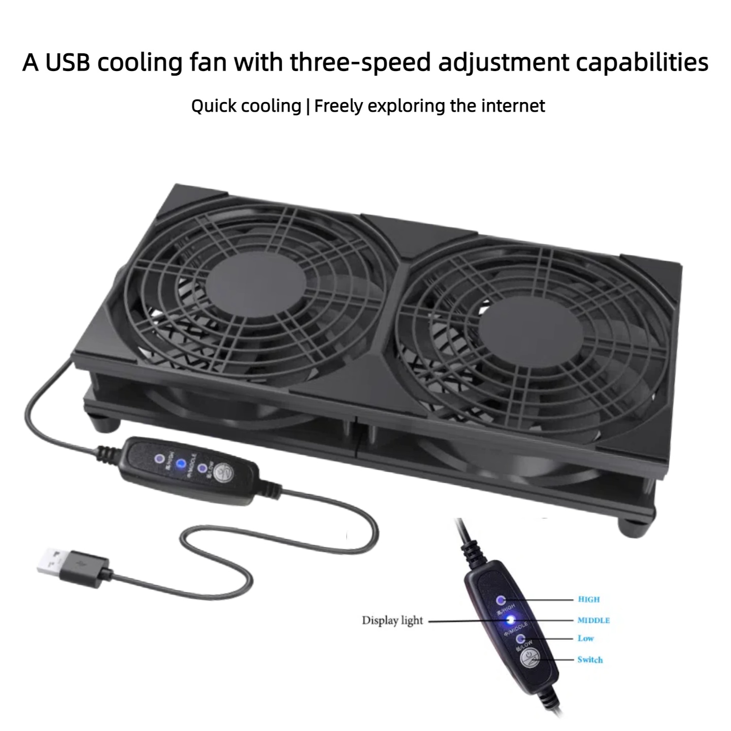 Dual USB Cooling Fan with 3-Sp - đánh giá và giá Gaming Console Controller