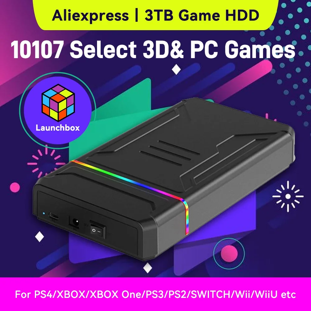 3TB Launchbox Portable Gaming  - đánh giá và giá Gaming Console Video Game